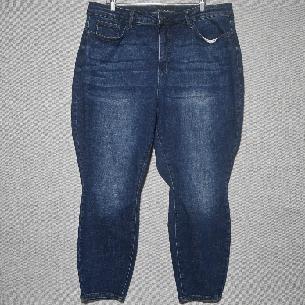 Judy Blue Skinny Fit Jeans Womens High Rise Stretch 22W Dark Wash Blue